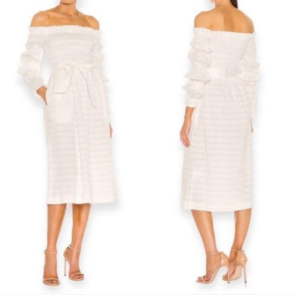 Rebecca Vallance Jame off shoulder white dress size 4